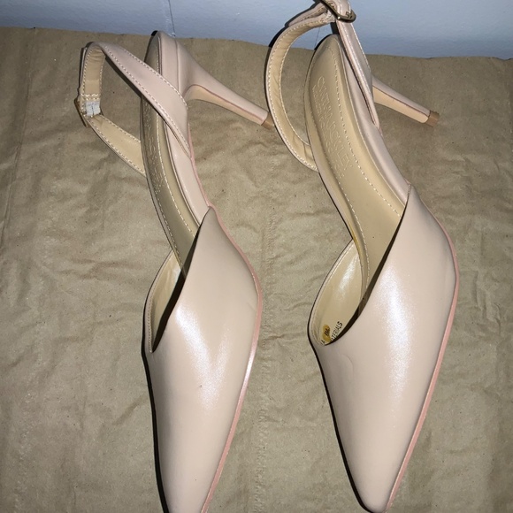 Cynthia Rowley Petula tan Slingback heels Sz 8M  pointed toe - Picture 3 of 7